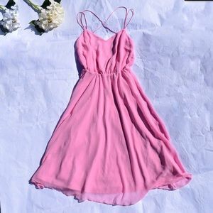 ASOS Romantic Pink Criss Cross Skater Dress